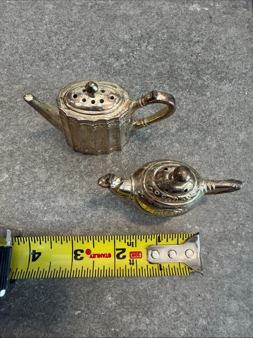 Vintage Godinger Silver Art Co. Coffee and Tea Pot Salt and Pepper Shakers